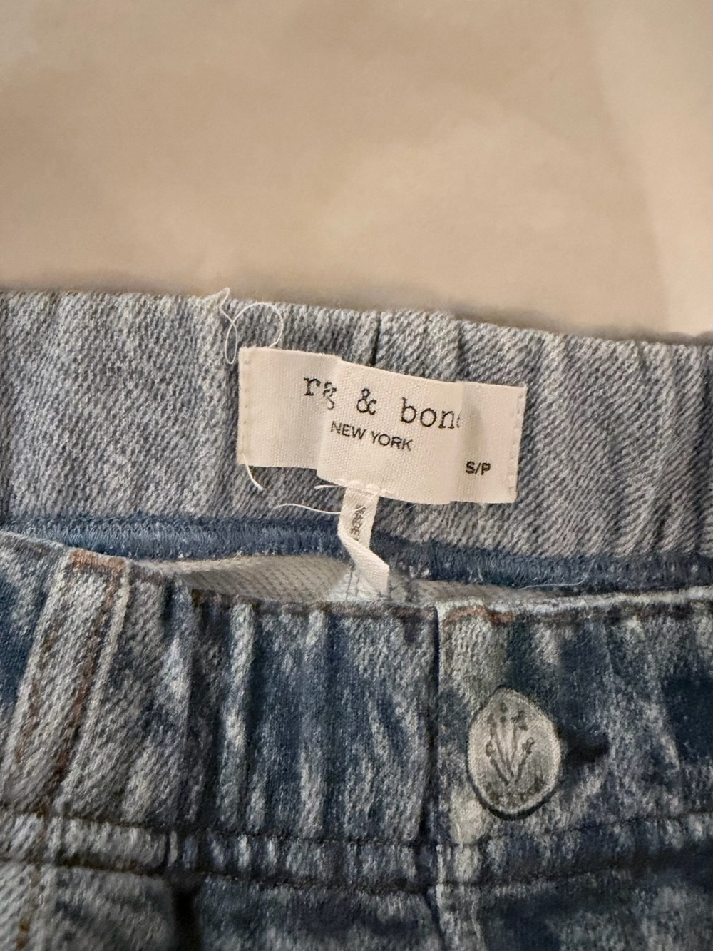 rag & bone Faded Light Blue Cropped Jeans